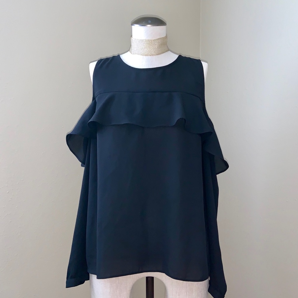 BANANA REPUBLIC Cold Shoulder Ruffled Blouse